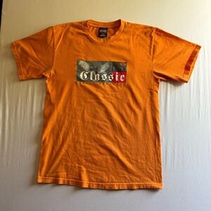 HARLEY DAVIDSON Shirt Vintage Y2K Mens Large Orange Eagle Graphic USA Style‎